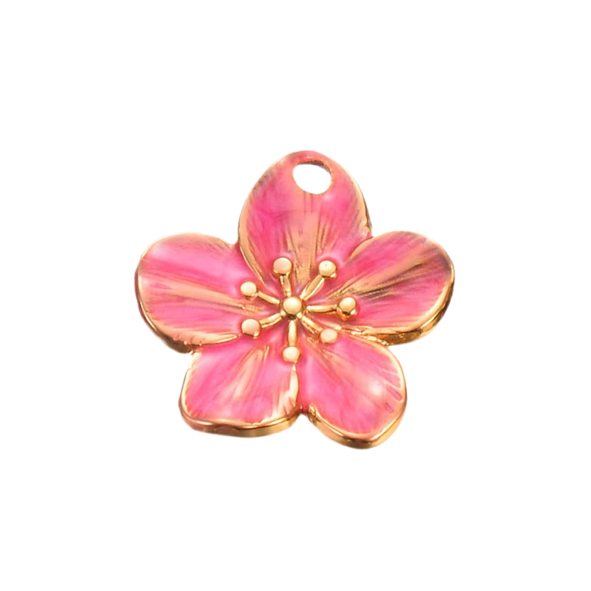 Pink flower charm