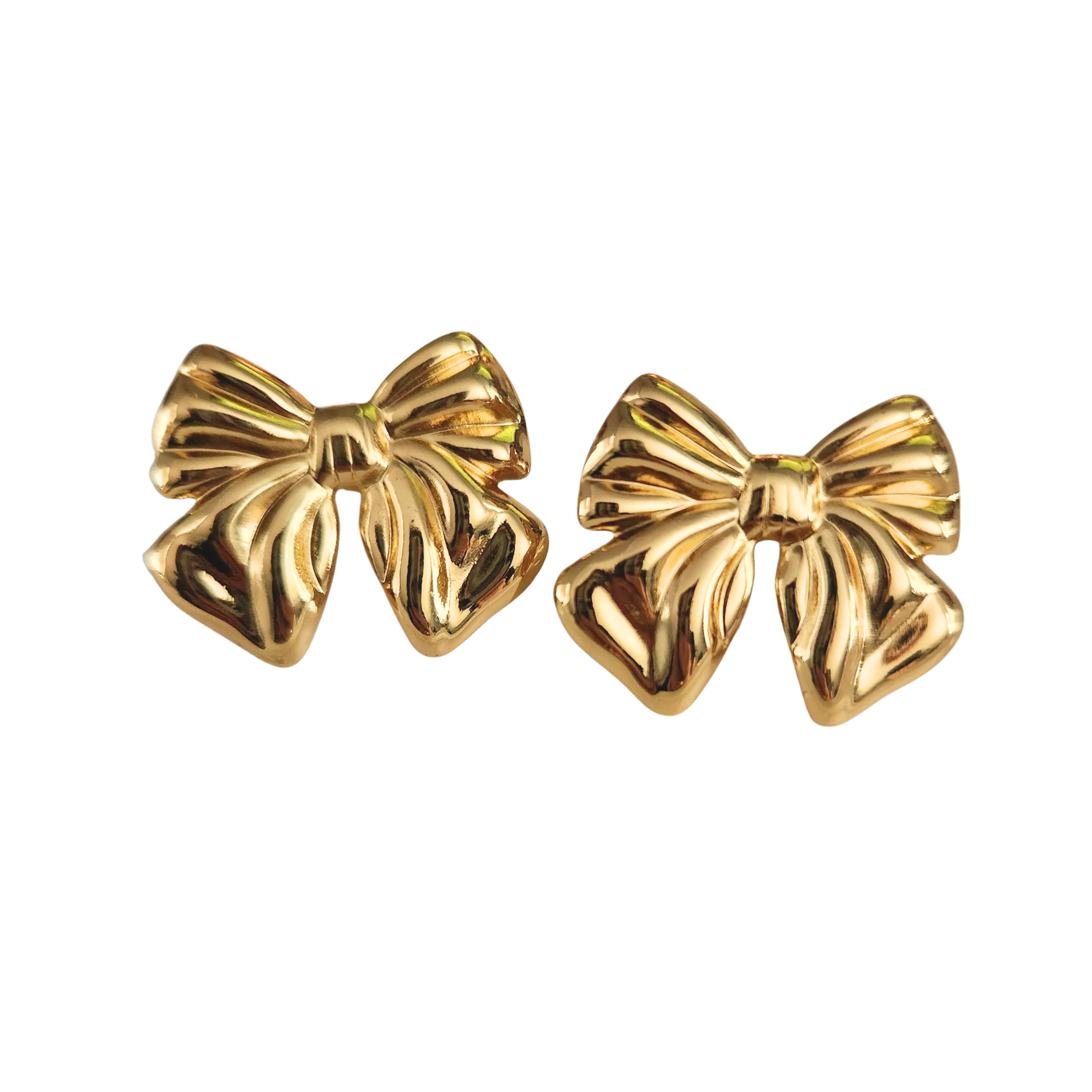 XL gold bow earrings