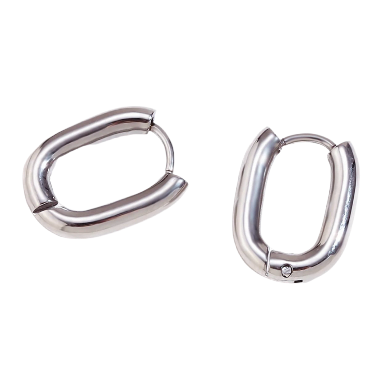 Denise Square Hoops Silver