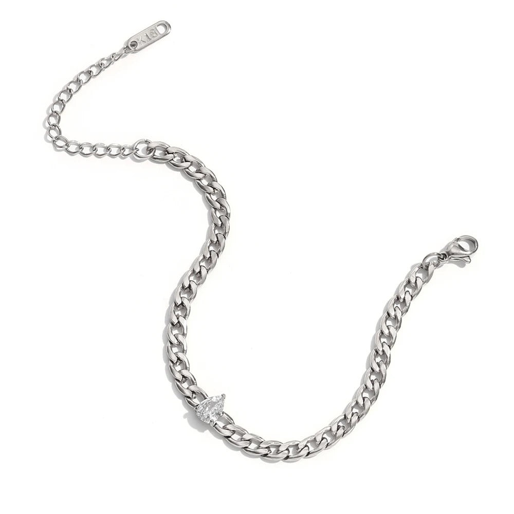 Teardrop silver bracelet