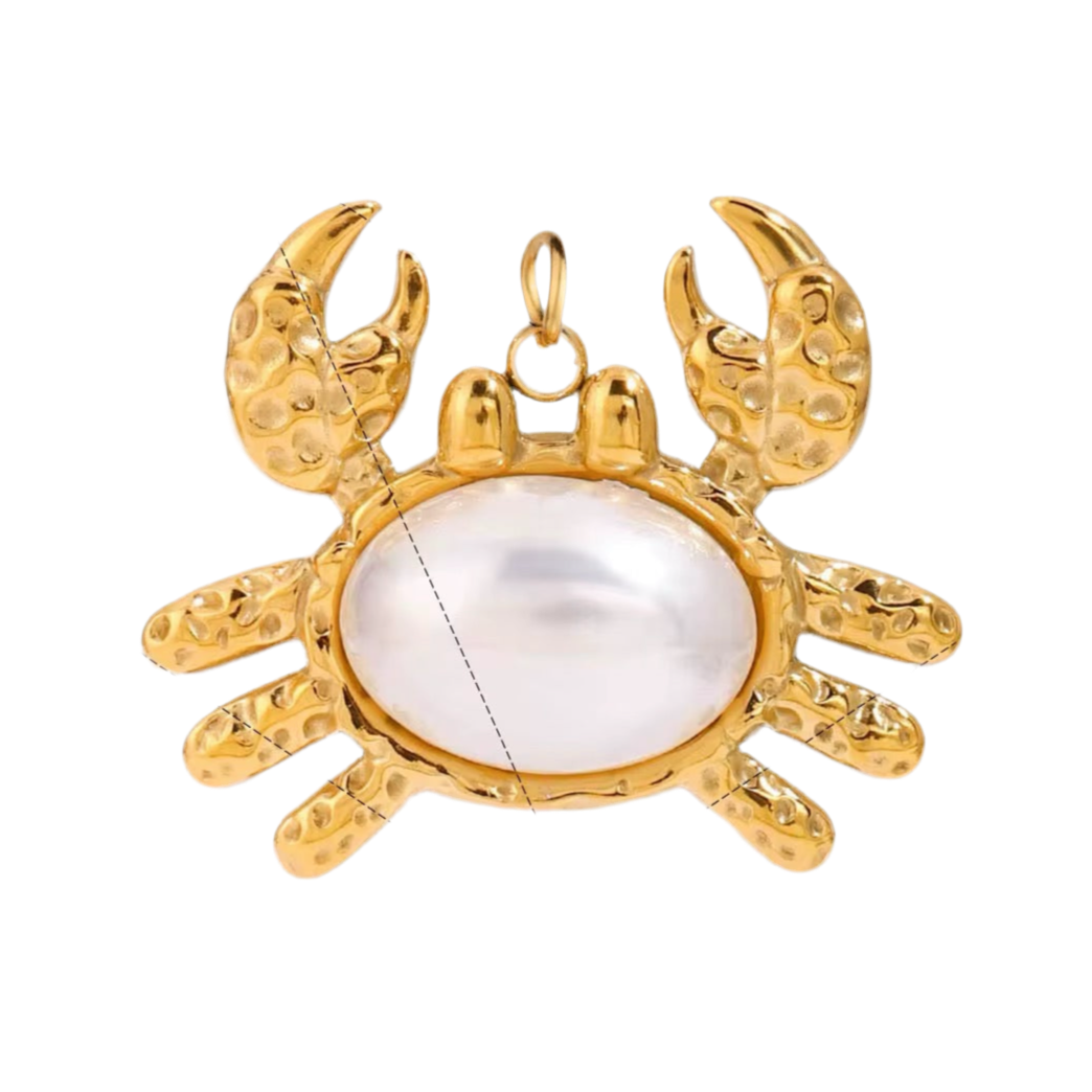 Pearl Crab Charm