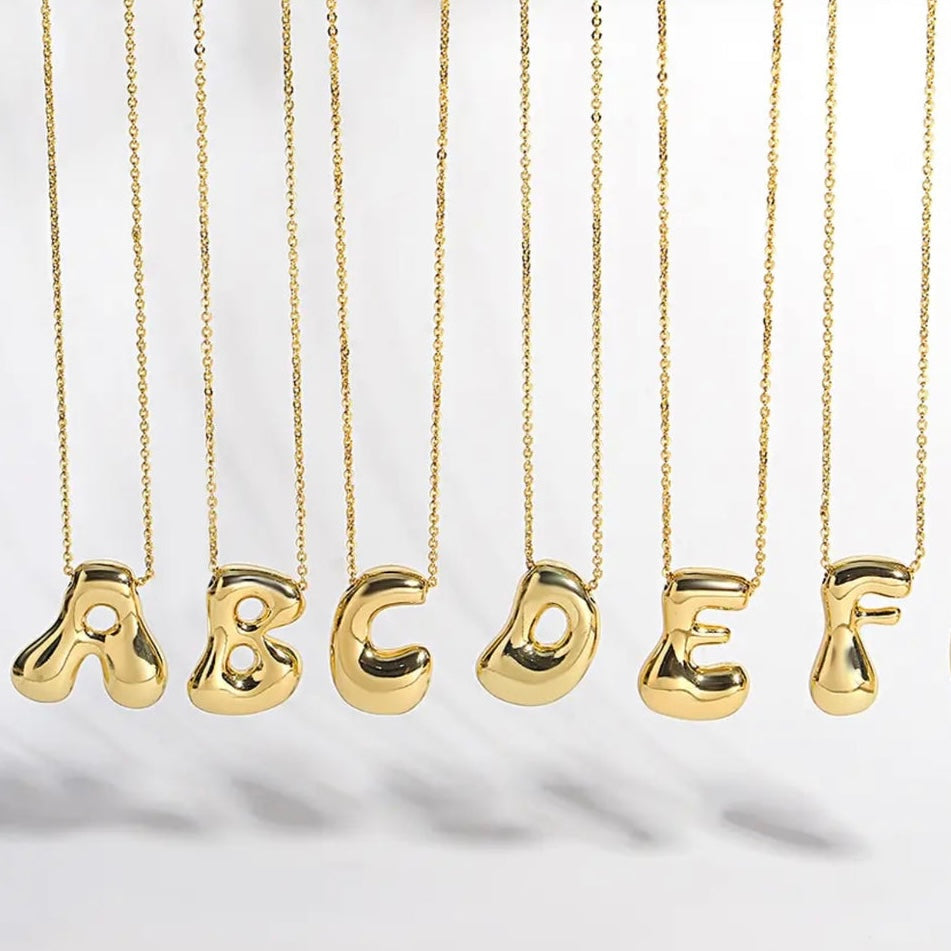 Bubble letter necklace